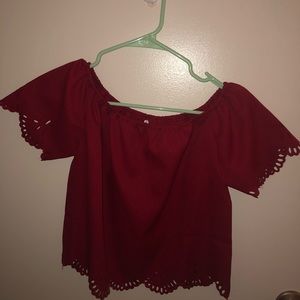 Off the shoulder crop top